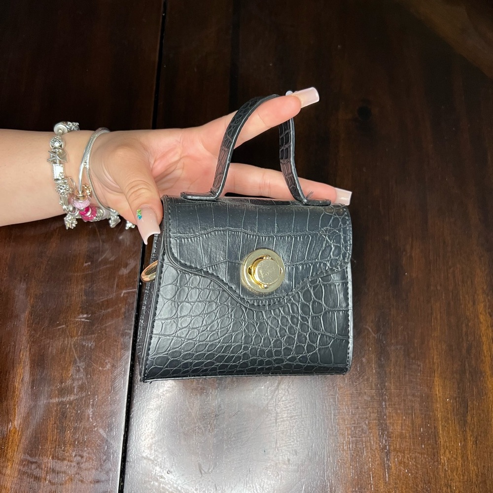 Forever 21 mini top handle black bag